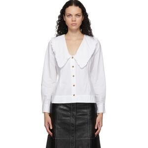 Ganni White Oversized Collar Shirt